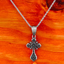 Sanity Jewelry Ladies Necklace "The Queens Cross" - Smaller Cross- 1.5 inches tall - PEN713 & Classic Rope Chain or Omega