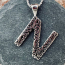 SANITY JEWELRY® N / 16" Stainless Steel Classic Chain Ladie's Letter Pendants