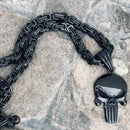Sanity Jewelry Necklace 22 inches Black "Sanity's Combo" - Skull Matte Black Pendant & Necklace (467)