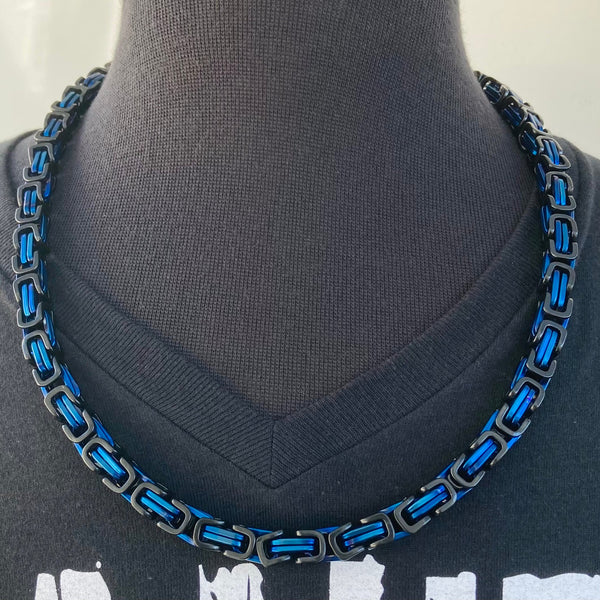 Sanity Jewelry Necklace 22 inches Necklace - Blue & Black - Daytona Beach Deluxe - 1/4 inch wide