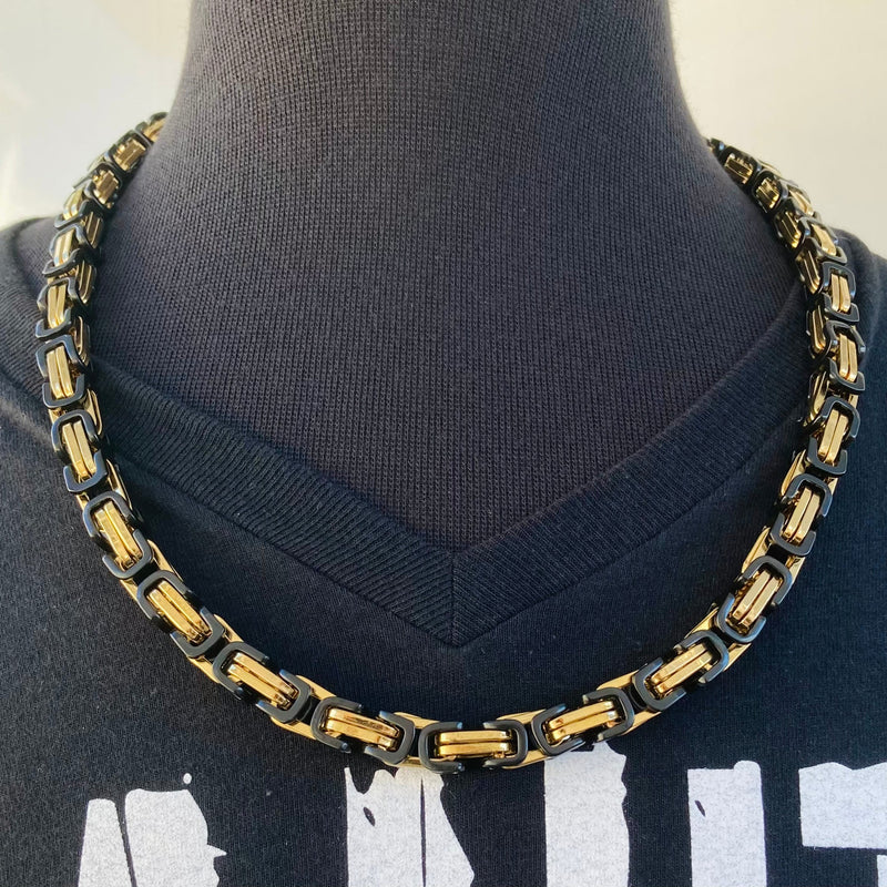Sanity Jewelry Necklace 22 inches Necklace - Gold & Black - Daytona Beach Deluxe - 1/4 inch wide