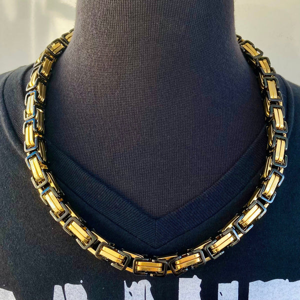 Sanity Jewelry Necklace 22 inches Necklace - Gold & Black - Daytona Beach Heritage - 1/2 inch wide