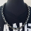 Sanity Jewelry Necklace 22 inches Necklace - Silver & Black - Daytona Beach Deluxe - 1/4 inch wide