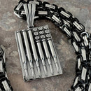 Sanity Jewelry Necklace 22” Silver "Sanity's Combo" - American Flag Shell Casings Pendant & Necklace (284)