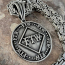 Sanity Jewelry Necklace 22” Silver "Sanity's Combo" - FTW Pendant & Necklace (724)