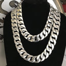 Bagger Necklace - Brushed Stainless - 1" Wide- The Custom B21N Necklace Biker Jewelry Skull Jewelry Sanity Jewelry Stainless Steel jewelry