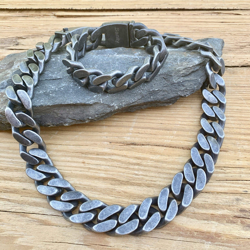 Bagger Necklace - "EASY RIDER" - Galvanized - 3/4 Inch wide