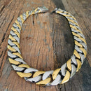 Bagger Necklace - Gold & Silver Stainless - 1" Wide- The Custom TT21N Necklace Biker Jewelry Skull Jewelry Sanity Jewelry Stainless Steel jewelry