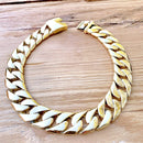 Bagger Necklace - Gold Stainless - 1" Wide- The Custom GO21N Necklace Biker Jewelry Skull Jewelry Sanity Jewelry Stainless Steel jewelry