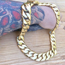 Bagger Necklace - Gold Stainless - 1" Wide- The Custom GO21N Necklace Biker Jewelry Skull Jewelry Sanity Jewelry Stainless Steel jewelry