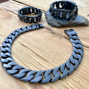 Bagger Necklace - Matte Black - 1" Wide- The Custom MB21N Necklace Biker Jewelry Skull Jewelry Sanity Jewelry Stainless Steel jewelry