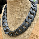 Bagger Necklace - Matte Black - 1" Wide- The Custom MB21N Necklace Biker Jewelry Skull Jewelry Sanity Jewelry Stainless Steel jewelry