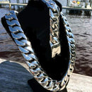 Bagger Necklace - Polished Stainless - 1" Wide- The Custom P21N Necklace Biker Jewelry Skull Jewelry Sanity Jewelry Stainless Steel jewelry