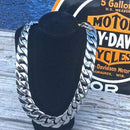 Bagger Necklace - Polished Stainless - 1" Wide- The Custom P21N Necklace Biker Jewelry Skull Jewelry Sanity Jewelry Stainless Steel jewelry