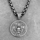 "Sanity's Combo" - US Army Pendant (712) & Daytona Beach Chain 1/4 inch wide Necklace Biker Jewelry Skull Jewelry Sanity Jewelry Stainless Steel jewelry