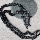 Sanity's Combo" - Uncle Sam Black Pendant (302) & Daytona Beach Chain 1/4 inch wide Necklace Biker Jewelry Skull Jewelry Sanity Jewelry Stainless Steel jewelry