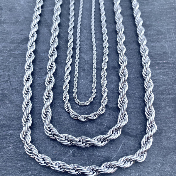555Jewelry 4mm Chain Mens Stainless Steel Necklace Croc Patterned