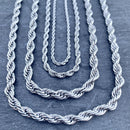 "Classic Rope Chain" - 2mm, 4mm, 6mm - 16-30 inch length! Necklace Biker Jewelry Skull Jewelry Sanity Jewelry Stainless Steel jewelry