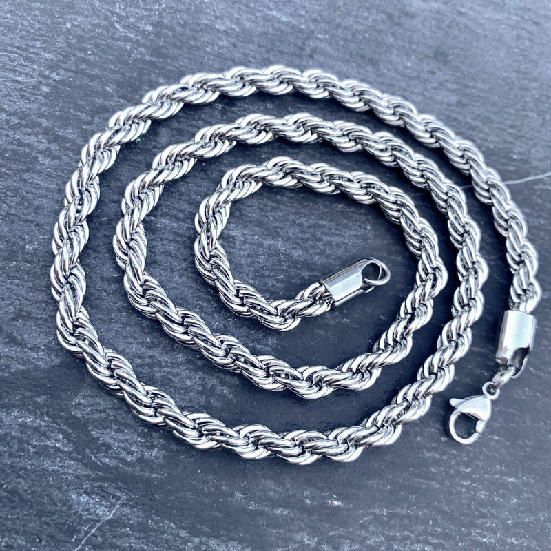 "Classic Rope Chain" - 2mm, 4mm, 6mm - 16-30 inch length! Necklace Biker Jewelry Skull Jewelry Sanity Jewelry Stainless Steel jewelry