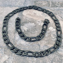 SANITY JEWELRY® Necklace - Figaro - Classic - Black Stainless - 1/2" Wide - FN04
