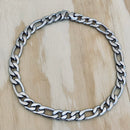 SANITY JEWELRY® Necklace - Figaro - Classic - Polished Stainless - 1/2" Wide - FN01