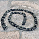 SANITY JEWELRY® Necklace - Figaro - Custom - Black Stainless - 1/4" Wide - FN03