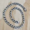 SANITY JEWELRY® Necklace - Figaro - Custom - Polished Stainless - 1/4" Wide - FN02