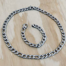 SANITY JEWELRY® Necklace - Figaro - Custom - Polished Stainless - 1/4" Wide - FN02