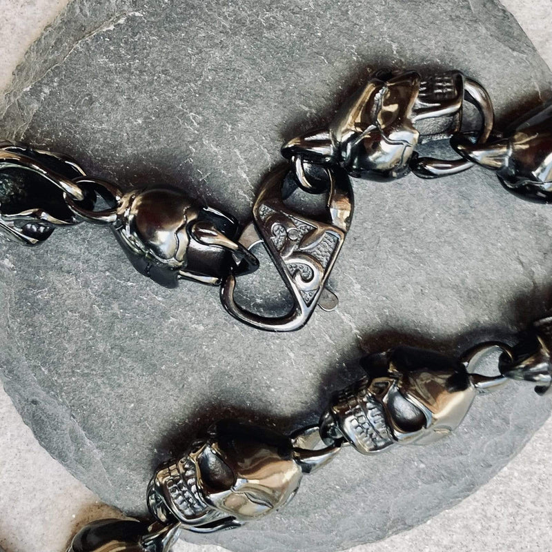 HellRide - Skull Necklace - Black Stainless Steel Necklace Biker Jewelry Skull Jewelry Sanity Jewelry Stainless Steel jewelry