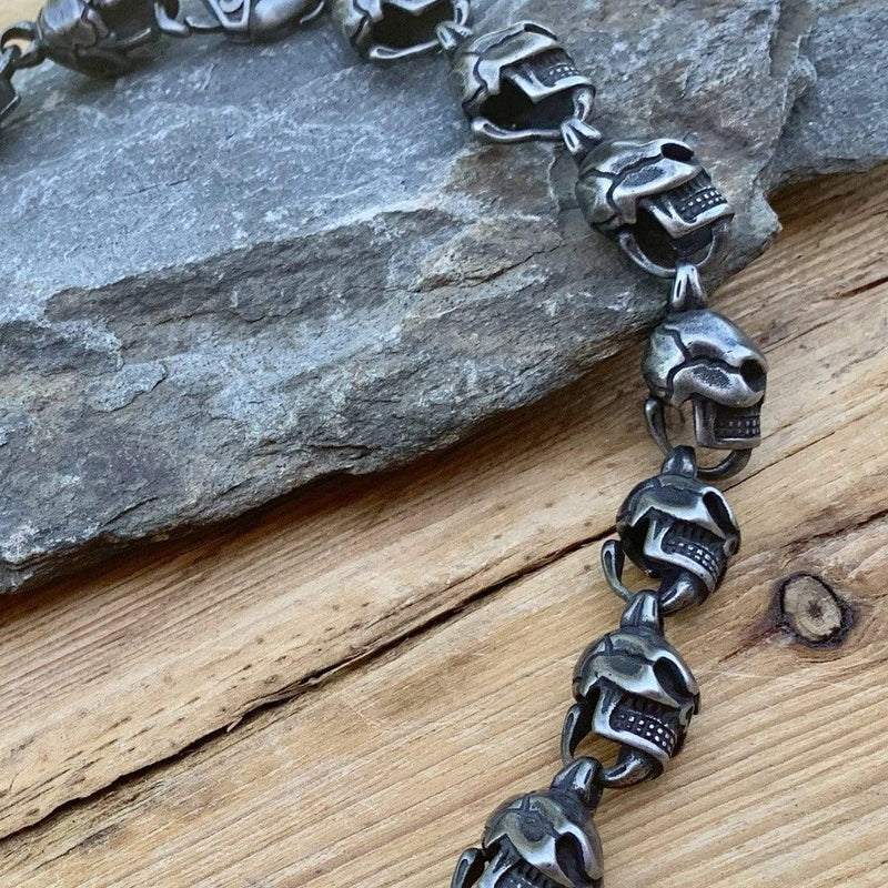 HellRide - Skull Necklace - Galvanized Stainless Steel Necklace Biker Jewelry Skull Jewelry Sanity Jewelry Stainless Steel jewelry