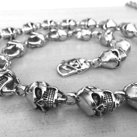 HellRide - Skull Necklace - Stainless Steel Necklace Biker Jewelry Skull Jewelry Sanity Jewelry Stainless Steel jewelry