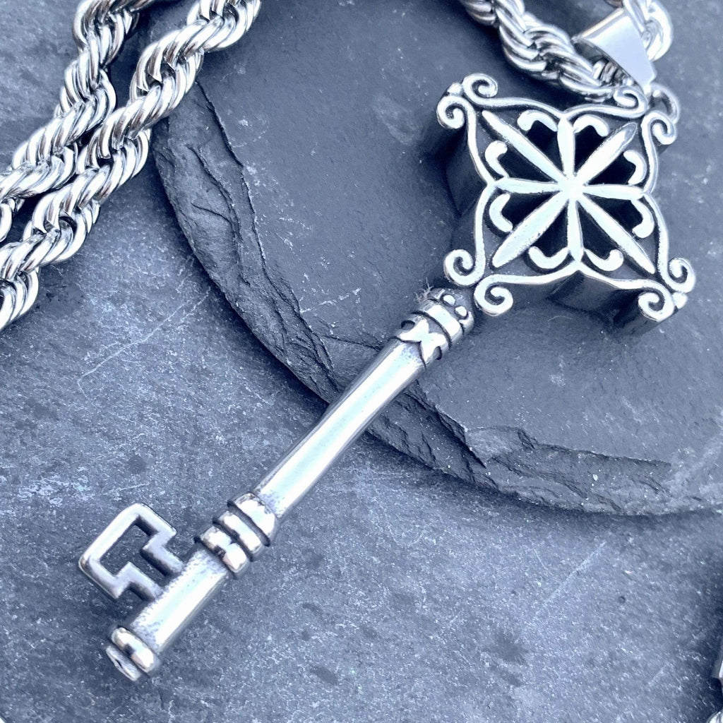 Necklace | Skeleton Key & Classic Rope Chain | Sanity Jewelry 4mm 20” Rope Necklace
