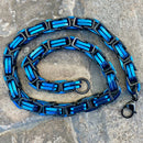 Sanity Jewelry Necklace Necklace - Black & Blue Stainless - Daytona Beach Road King 3/4 inch wide