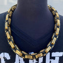 Sanity Jewelry Necklace Necklace - Black & Gold Stainless - Daytona Beach CVO 1 inch wide