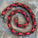 Sanity Jewelry Necklace Necklace - Black & Red Stainless - Daytona Beach Road King 3/4 inch wide