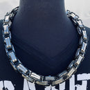 Sanity Jewelry Necklace Necklace - Black & Silver Stainless - Daytona Beach CVO 1 inch wide