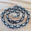 Necklace - Black & Silver Stainless - Daytona Beach Deluxe 1/4 inch wide Necklace Biker Jewelry Skull Jewelry Sanity Jewelry Stainless Steel jewelry