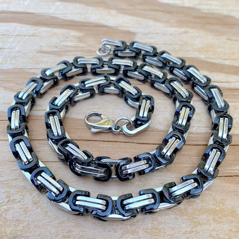Rehoboth Stainless Steel Box Cable Chain Necklace - 18, 24, 30 Inch In Silver, Black, Or Gold