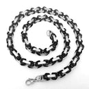 Necklace - Black & Stainless - Daytona Beach Road King 3/4 inch wide Necklace Biker Jewelry Skull Jewelry Sanity Jewelry Stainless Steel jewelry