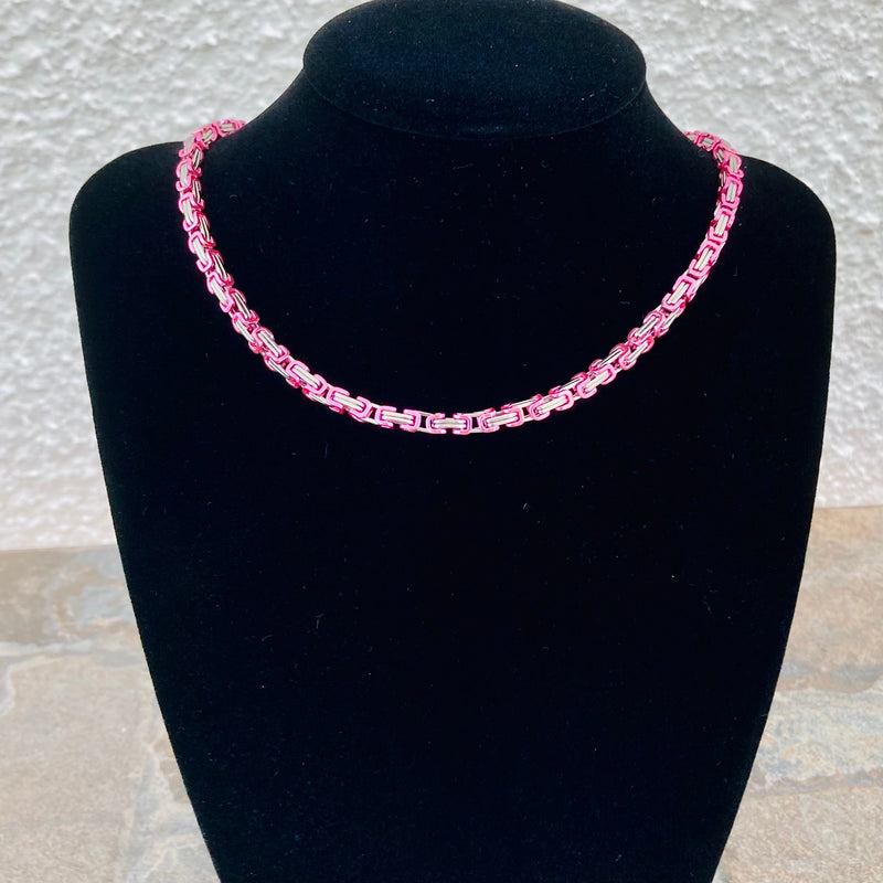 SANITY JEWELRY® Necklace Necklace - Pink & Silver - Daytona Beach Mini 1/8" wide