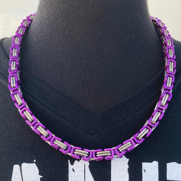 Sanity Jewelry Necklace Necklace - Purple & Silver - Daytona Beach Deluxe - 1/4 inch wide