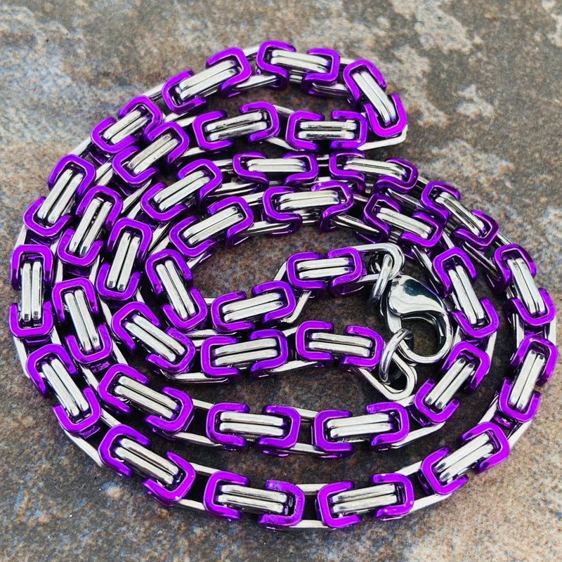 SANITY JEWELRY® Necklace Necklace - Purple & Silver - Daytona Beach Mini 1/8" wide