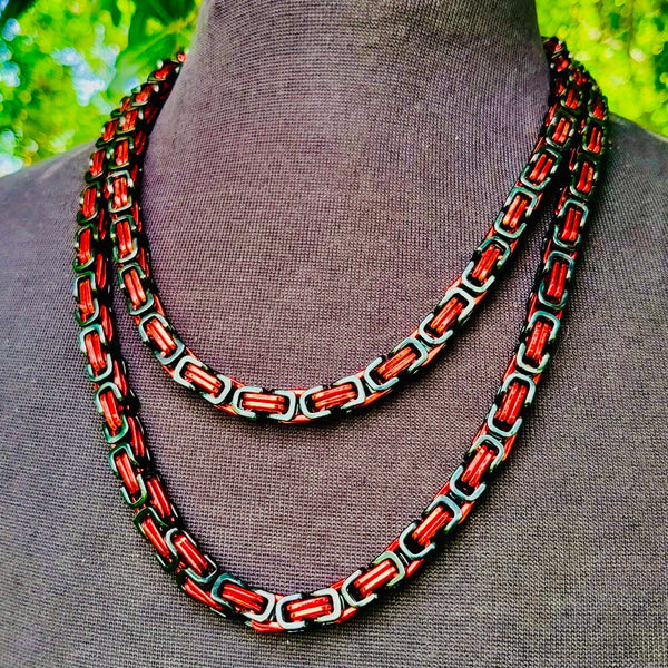 Sanity Jewelry Necklace Necklace - Red & Black - Daytona Beach Deluxe - 1/4 inch wide