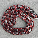 Sanity Jewelry Necklace Necklace - Red & Silver - Daytona Beach Deluxe - 1/4 inch wide