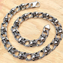 "Road Warrior" Necklace Chain- Links made of Skulls RW01 Necklace Biker Jewelry Skull Jewelry Sanity Jewelry Stainless Steel jewelry