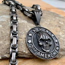 "Sanity's Combo" - 2nd Amendment - Black (296) & Daytona Beach Chain 1/4 inch wide Necklace Biker Jewelry Skull Jewelry Sanity Jewelry Stainless Steel jewelry