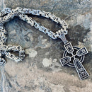 Sanity Jewelry Necklace "Sanity's Combo" - Celtic High Cross (806) & Daytona Beach Chain 1/4