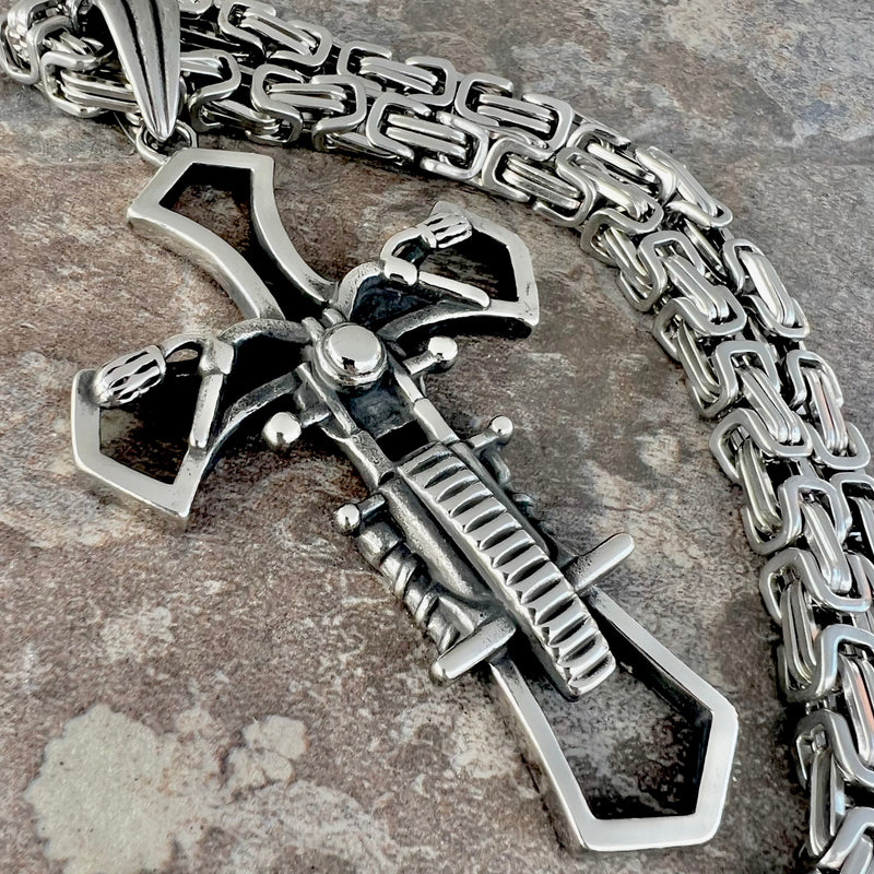 Fish hook sales cross necklace