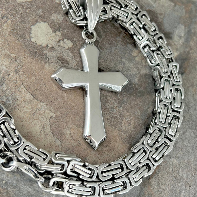 Sanity Jewelry Necklace "Sanity's Combo" - Cross - Polished Shiny Cross Pendant & Necklace (706)