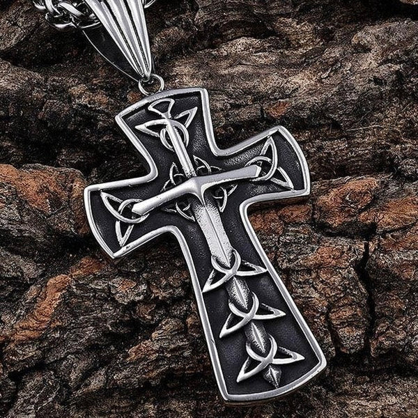 Sanity Jewelry Necklace "Sanity's Combo" - Cross - Triquetra Cross Pendant & Necklace (693)
